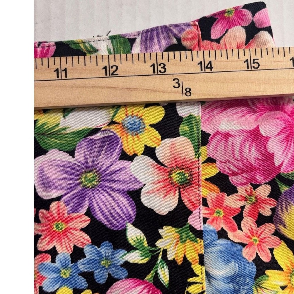 Briggs Petite Floral 90s VINTAGE Candy Colored Skort 14P Wrap Skirt Boho Garden - Picture 7 of 9